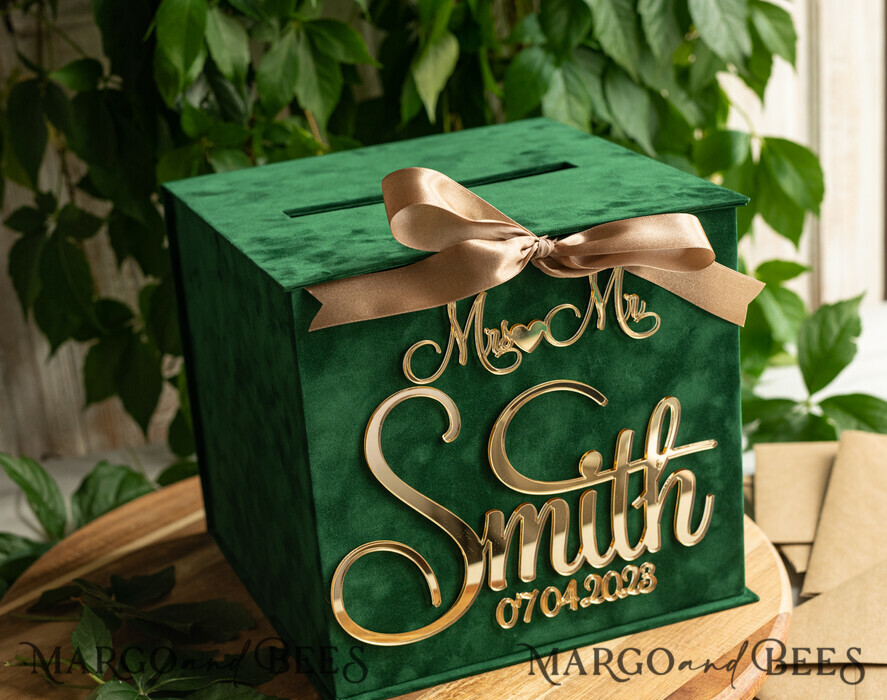 KARTONBOXEN  
 Samtkartenboxen Hochzeitskartenbox für Gartenhochzeiten, Geschenkkartenbox & Schild-Set, Samtgrüne Hochzeitswunschbox für Geldgeschenke, personalisierte Hochzeitskartenbox, luxuriöse Kartenbox mit Grünpflanzen, Hochzeitskartenbox mit Deckel, smaragdgrüne Hochzeitsgeldbox, Hochzeitskartenbox für Gartenhochzeiten.