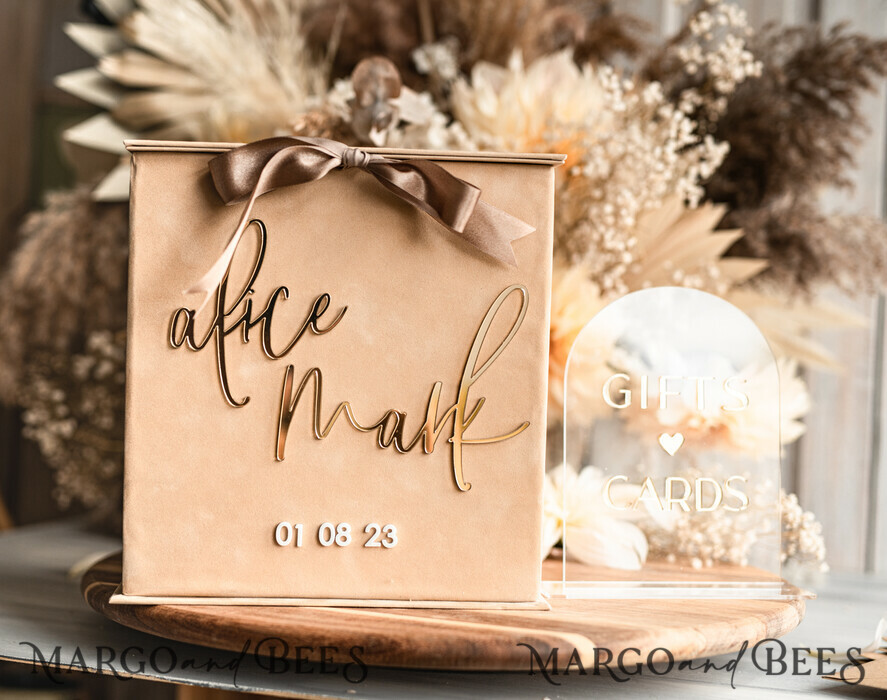 KARTONBOXEN  
 Samtkartenboxen Kartenbox, Hochzeitskartenbox mit Deckel, Frühlingshochzeit Geldbox, Hochzeitskartenbox mit Schlitz und Karten sowie Geschenk-Bogen Acrylzeichen-Set.