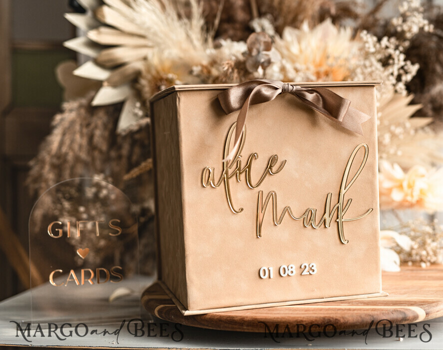 KARTONBOXEN  
 Samtkartenboxen Kartenbox, Hochzeitskartenbox mit Deckel, Frühlingshochzeit Geldbox, Hochzeitskartenbox mit Schlitz und Karten sowie Geschenk-Bogen Acrylzeichen-Set.