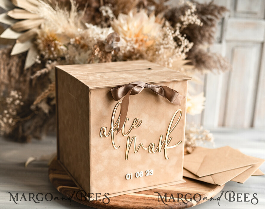 KARTONBOXEN  
 Samtkartenboxen Kartenbox, Hochzeitskartenbox mit Deckel, Frühlingshochzeit Geldbox, Hochzeitskartenbox mit Schlitz und Karten sowie Geschenk-Bogen Acrylzeichen-Set.