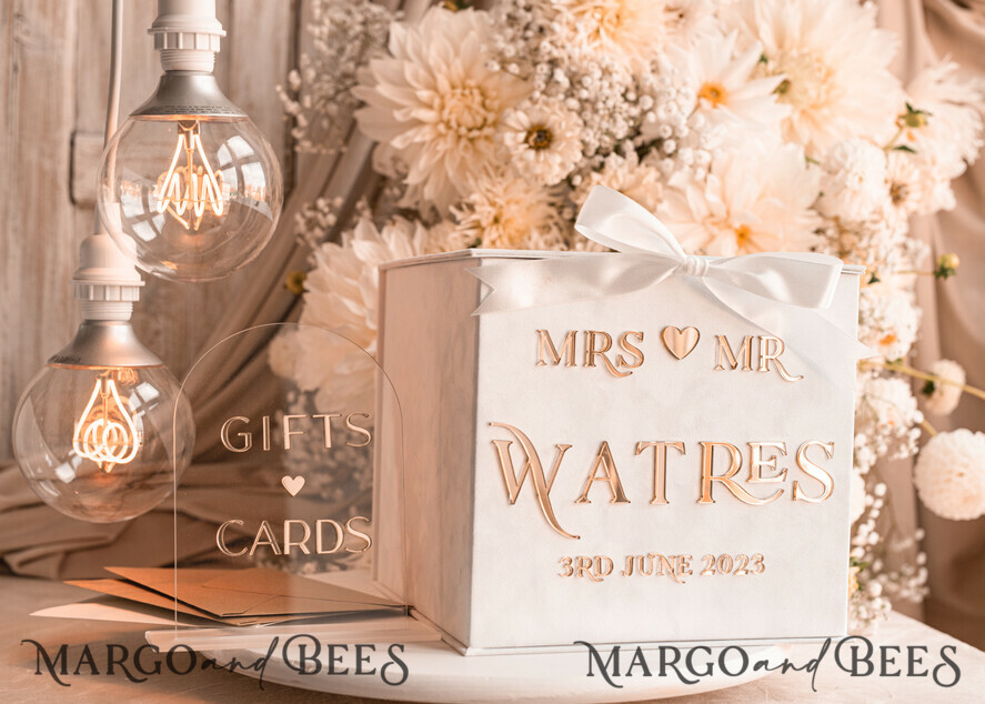KARTONBOXEN  
 Samtkartenboxen Reine weiße Geschenkkartenbox & Kartenset, Samt klassische Hochzeitswunschbrunnen-Geldgeschenkkartenbox, personalisierte goldene weiße Hochzeitskartenbox, luxuriöse Kartenbox, Hochzeitskartenbox mit Deckel, Hochzeitsgeldbox.