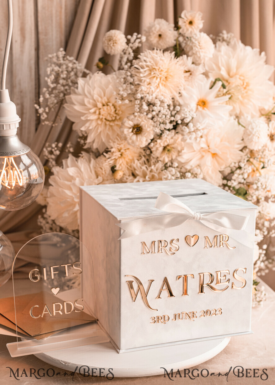 KARTONBOXEN  
 Samtkartenboxen Reine weiße Geschenkkartenbox & Kartenset, Samt klassische Hochzeitswunschbrunnen-Geldgeschenkkartenbox, personalisierte goldene weiße Hochzeitskartenbox, luxuriöse Kartenbox, Hochzeitskartenbox mit Deckel, Hochzeitsgeldbox.