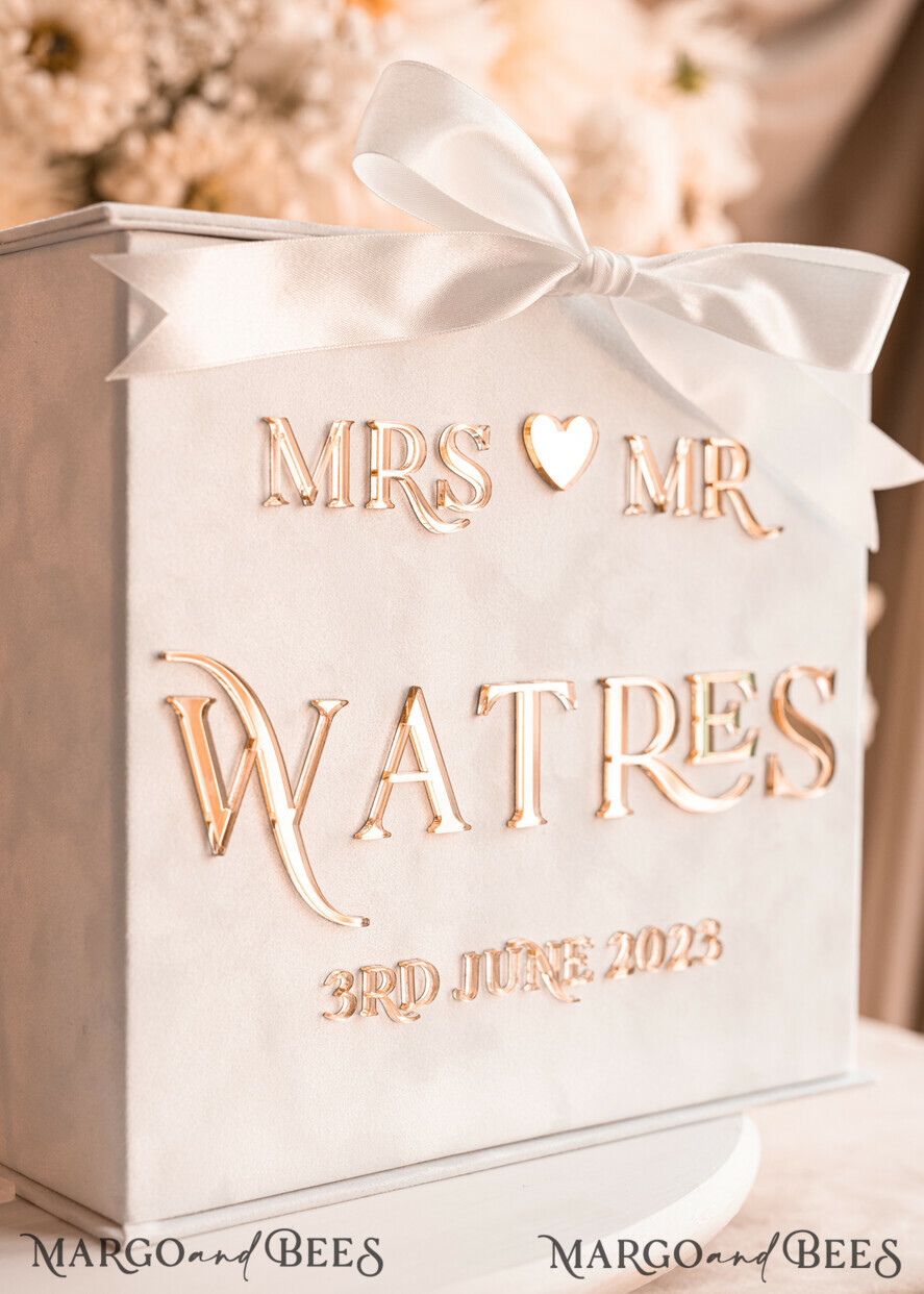 KARTONBOXEN  
 Samtkartenboxen Reine weiße Geschenkkartenbox & Kartenset, Samt klassische Hochzeitswunschbrunnen-Geldgeschenkkartenbox, personalisierte goldene weiße Hochzeitskartenbox, luxuriöse Kartenbox, Hochzeitskartenbox mit Deckel, Hochzeitsgeldbox.