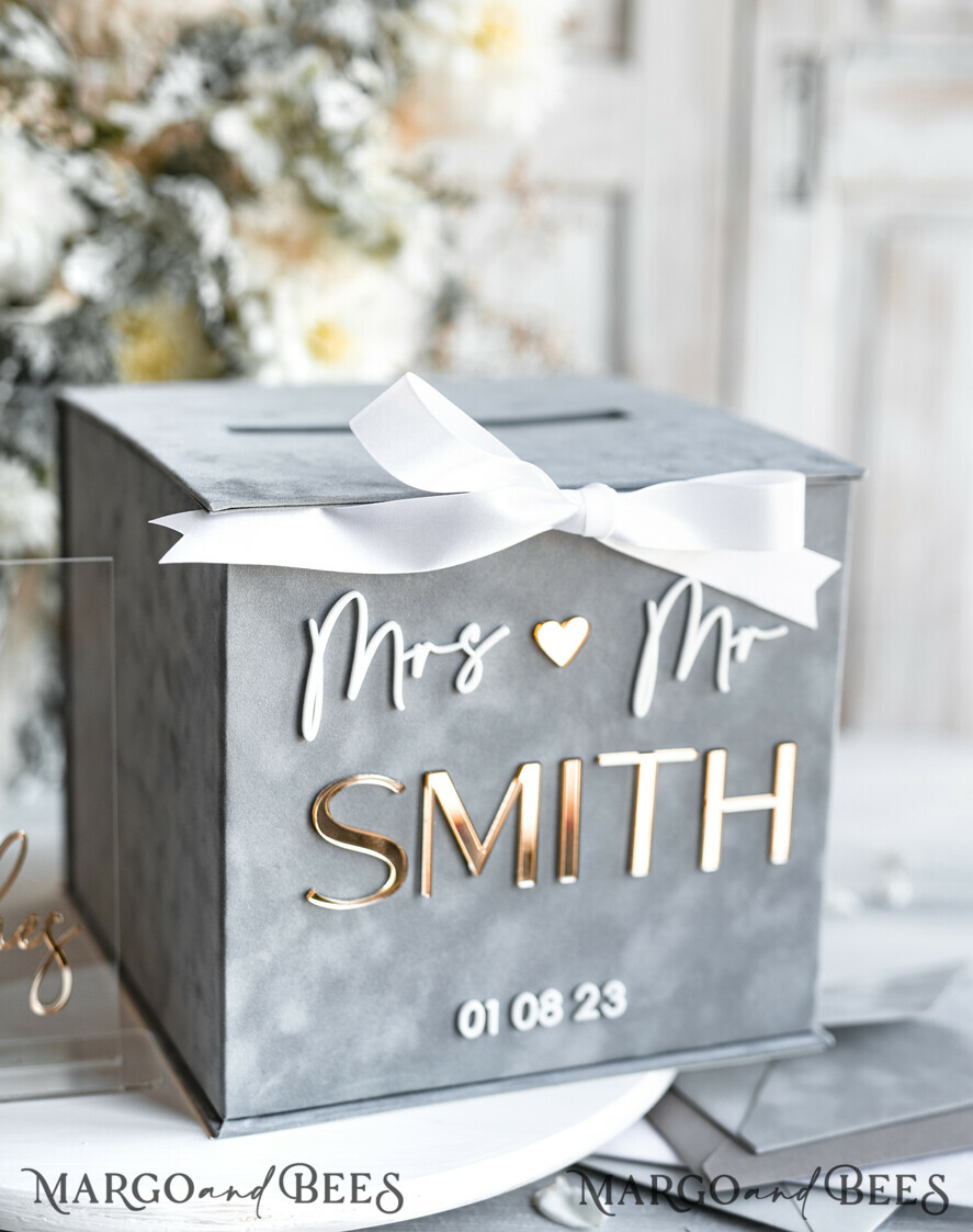 KARTONBOXEN  
 Samtkartenboxen Kartenbox, Hochzeitskartenbox mit Deckel, Frühlingshochzeit Geldbox, Hochzeitskartenbox mit Schlitz und Karten und Geschenk-Bogen Acrylschild-Set