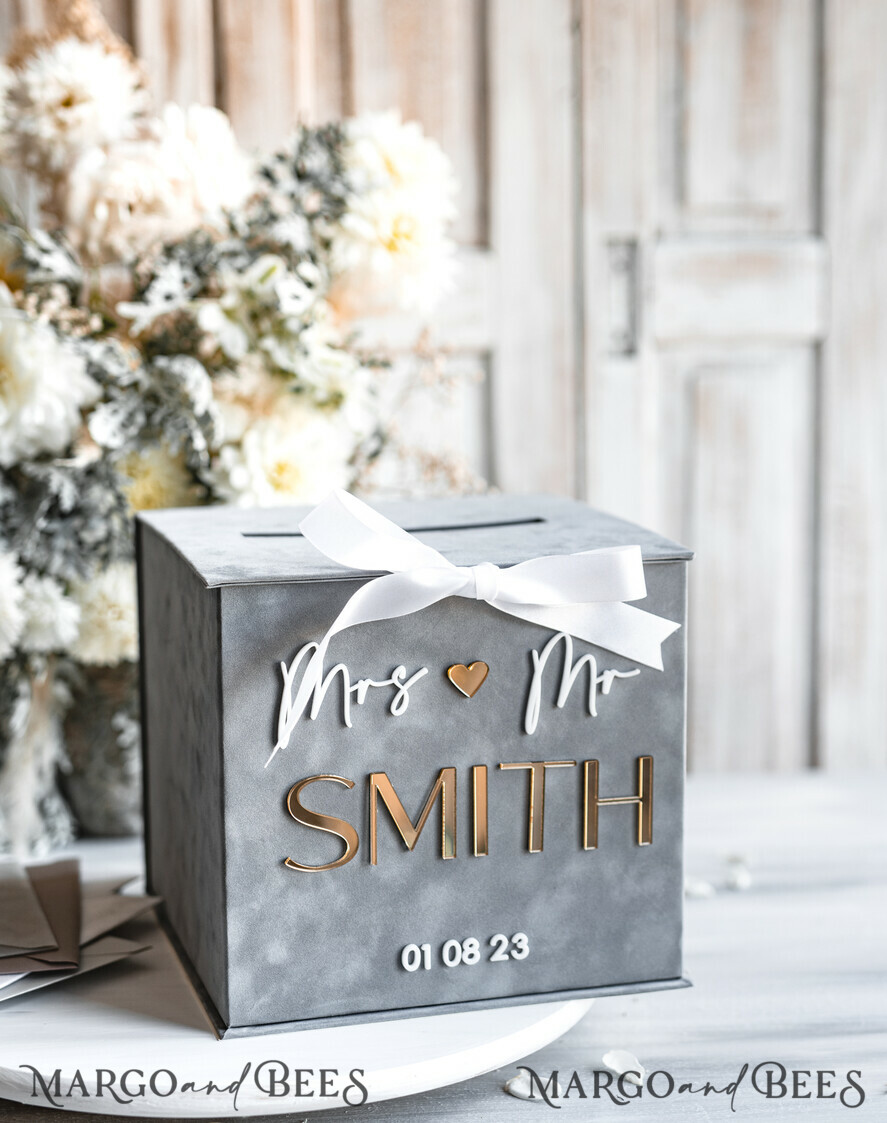 KARTONBOXEN  
 Samtkartenboxen Kartenbox, Hochzeitskartenbox mit Deckel, Frühlingshochzeit Geldbox, Hochzeitskartenbox mit Schlitz und Karten und Geschenk-Bogen Acrylschild-Set