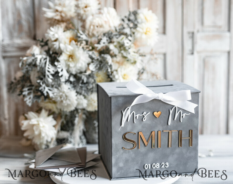 KARTONBOXEN  
 Samtkartenboxen Kartenbox, Hochzeitskartenbox mit Deckel, Frühlingshochzeit Geldbox, Hochzeitskartenbox mit Schlitz und Karten und Geschenk-Bogen Acrylschild-Set