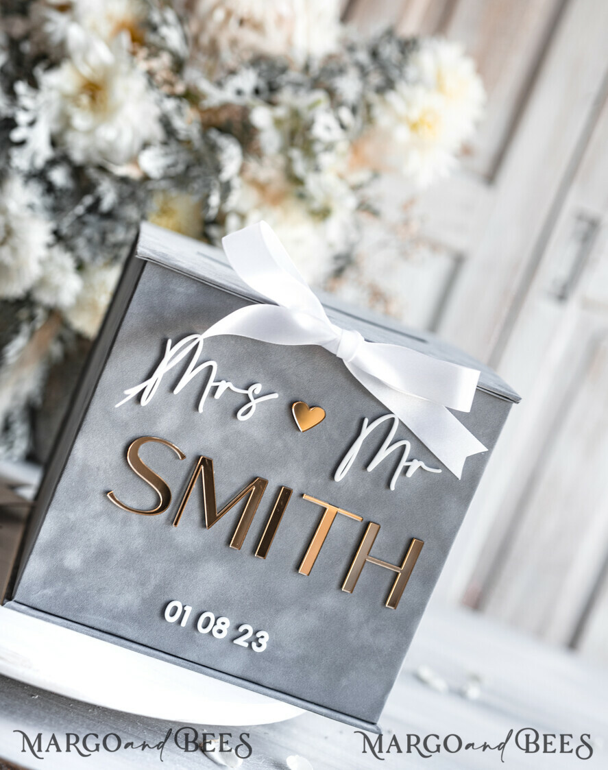 KARTONBOXEN  
 Samtkartenboxen Kartenbox, Hochzeitskartenbox mit Deckel, Frühlingshochzeit Geldbox, Hochzeitskartenbox mit Schlitz und Karten und Geschenk-Bogen Acrylschild-Set