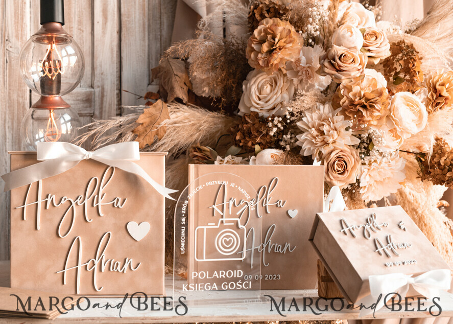 KARTONBOXEN  
 Samtkartenboxen Beige Samt-Kartenbox, Hochzeitskartenbox mit Deckel, Nude Hochzeitsgeldbox, Hochzeitskartenbox mit Schlitz