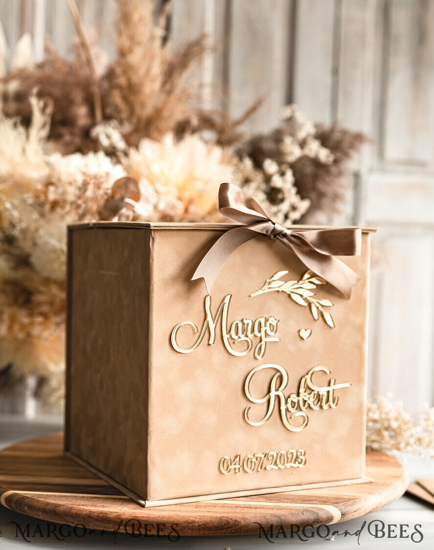 KARTONBOXEN  
 Samtkartenboxen Kartenbox & Bogen-Acryl-Set, Hochzeitskartenbox mit Deckel, Frühlingshochzeits-Geldbox, Hochzeitskartenbox mit Schlitz sowie Karten- und Geschenk-Bogen-Acryl-Schild-Set.