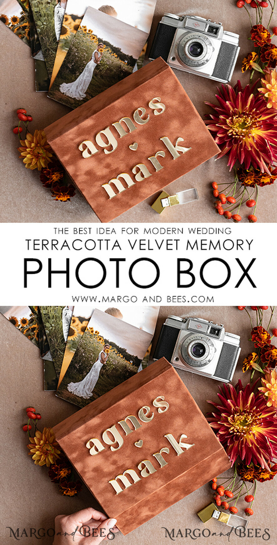 FOTOALBUM/ FOTOBOX Velvet Foto Box Fotografen Box Terrakotta Samt Fotobox Fotografenbox Hochzeitsgedächtnisbox, verbranntes Orange maßgeschneiderte Erinnerungsbox, Rost Fotograf Geschenke für Kunden, Hochzeitsbilder Verpackung, maßgeschneiderte Fotografie Kupferbox