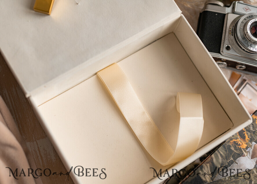 FOTOALBUM/ FOTOBOX Velvet Foto Box Fotografen Box Elfenbein Samt Fotobox Fotografenbox Hochzeitsgedächtnisbox, individuelle Andenkenbox, Ecru Fotografengeschenke für Kunden, Verpackung für Hochzeitsbilder, individuelle Fotobox