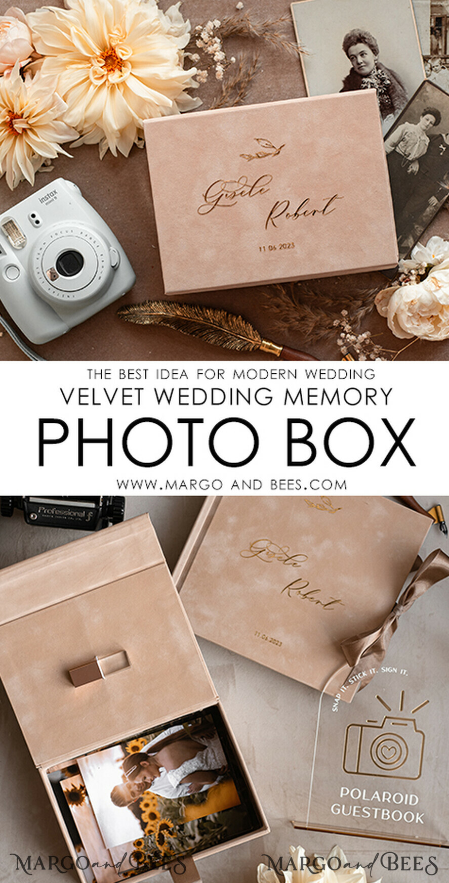 FOTOALBUM/ FOTOBOX Velvet Foto Box Fotografen Box Tan Samt Fotobox Fotografenbox Hochzeitsgedächtnisbox, Beige benutzerdefinierte Andenkenbox, Taupe Fotografen-Geschenke für Kunden, Hochzeitsbilder Verpackung, benutzerdefinierte Fotografie Nacktbox
