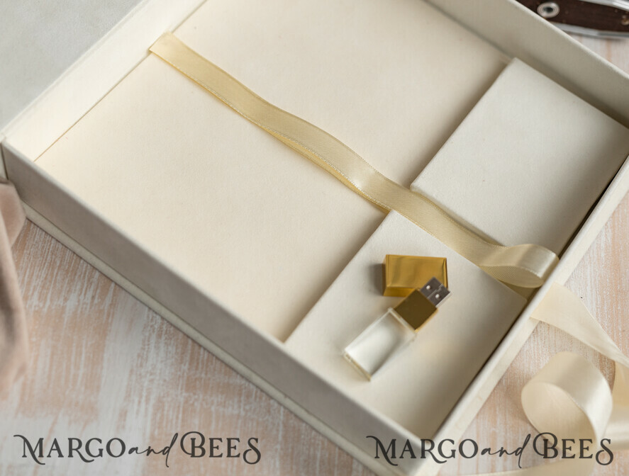 FOTOALBUM/ FOTOBOX Velvet Foto Box Fotografen Box Elfenbein Große Samt Foto Box, Gold Fotografen Box, Hochzeits Erinnerungsbox, Gold Spiegel Maßgeschneiderte Erinnerungsbox, Fotografen Geschenke für Klienten, Hochzeitsbilder Verpackung, Maßgeschneiderte Fotobox