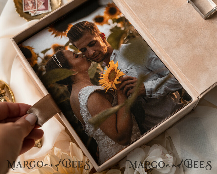 FOTOALBUM/ FOTOBOX Velvet Foto Box Fotografen Box Tan Samt Foto Box Fotografen Box Hochzeits Erinnerungsbox, Beige Individuelle Andenken Box, Taupe Fotografen Geschenke für Kunden, Hochzeitsbilder Verpackung, Individuelle Fotografie Nackt Box