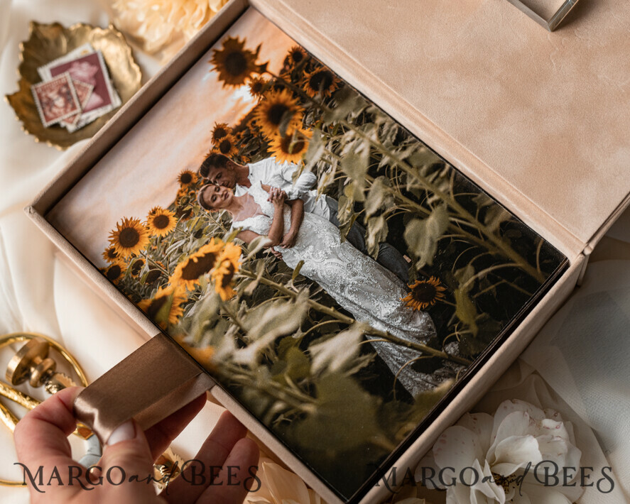 FOTOALBUM/ FOTOBOX Velvet Foto Box Fotografen Box Tan Samt Foto Box Fotografen Box Hochzeits Erinnerungsbox, Beige Individuelle Andenken Box, Taupe Fotografen Geschenke für Kunden, Hochzeitsbilder Verpackung, Individuelle Fotografie Nackt Box