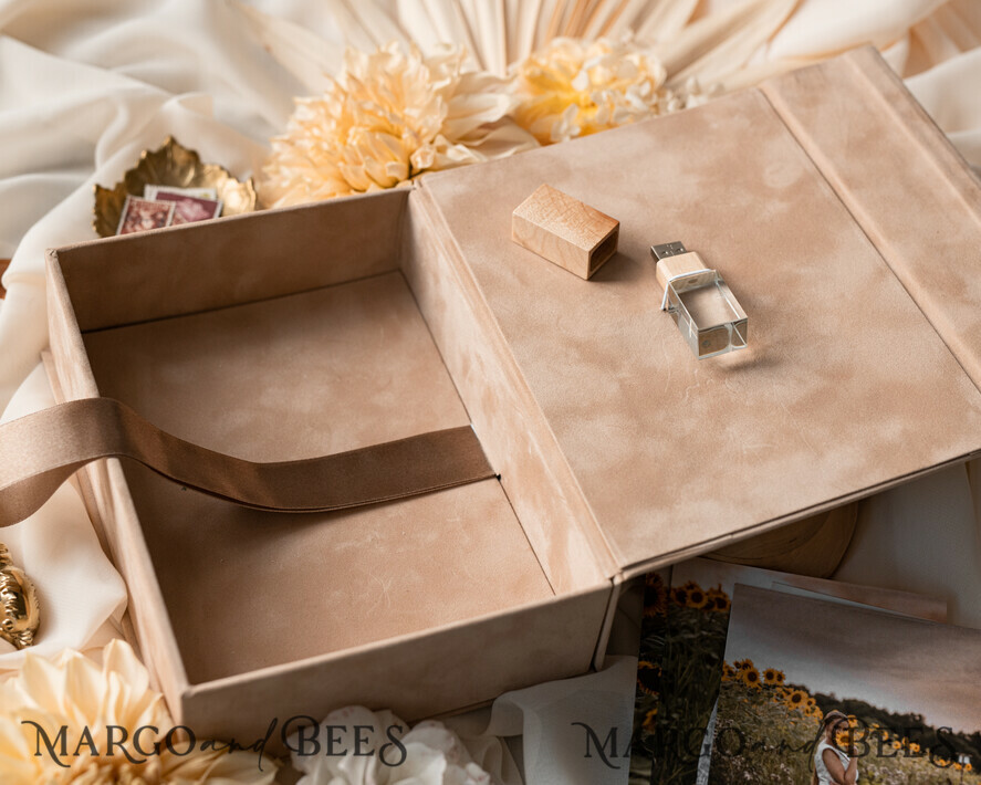 FOTOALBUM/ FOTOBOX Velvet Foto Box Fotografen Box Tan Samt Foto Box Fotografen Box Hochzeits Erinnerungsbox, Beige Individuelle Andenken Box, Taupe Fotografen Geschenke für Kunden, Hochzeitsbilder Verpackung, Individuelle Fotografie Nackt Box