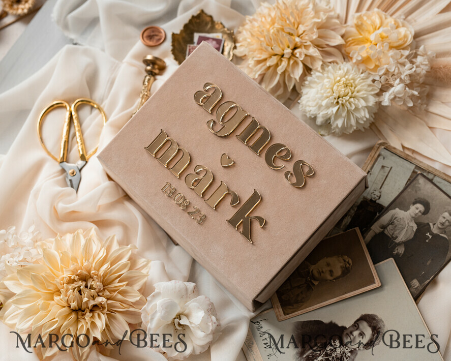 FOTOALBUM/ FOTOBOX Velvet Foto Box Fotografen Box Tan Samt Foto Box Fotografen Box Hochzeits Erinnerungsbox, Beige Individuelle Andenken Box, Taupe Fotografen Geschenke für Kunden, Hochzeitsbilder Verpackung, Individuelle Fotografie Nackt Box