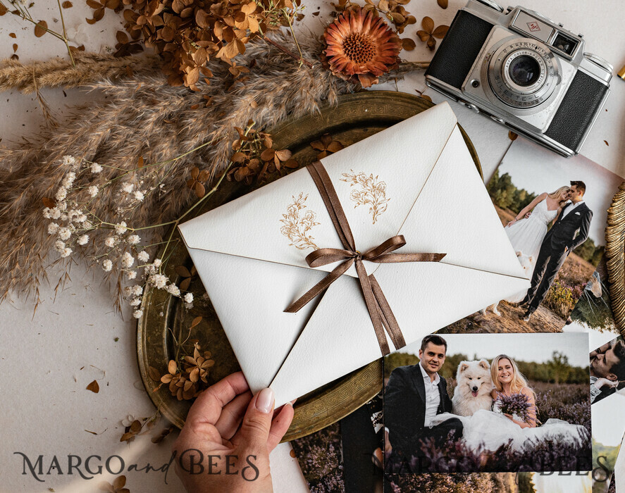 FOTOALBUM/ FOTOBOX Umschläge für Fotos Verpackung für Hochzeits- und Familienfotografen, maßgeschneiderter Lederumschlag für Fotos, gravierte Lederhülle für Abzüge 5x7.
