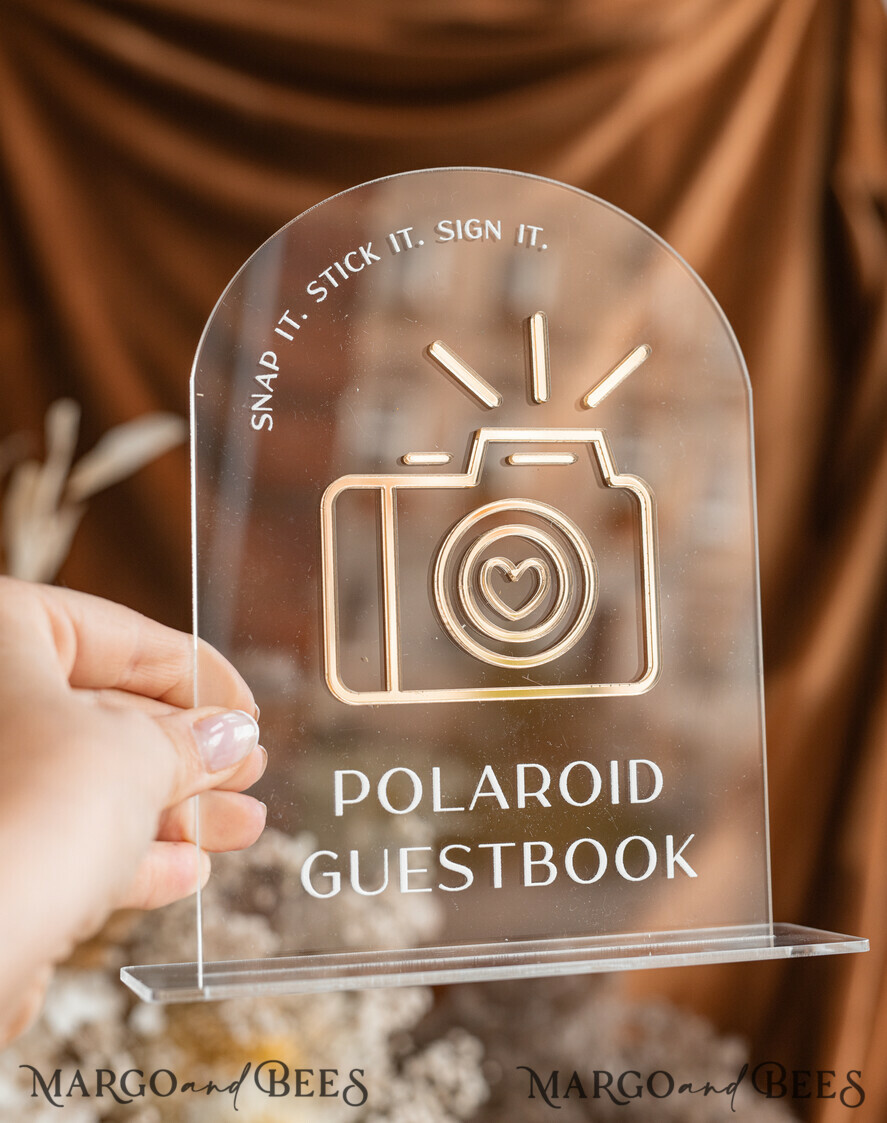 TISCHDEKORATIONSCHILDER   Gästebuch & Karten Geschenke Schilder Transparentes Acrylschild Unser Gästebuch-Schild, Halb-Bogen Beige Ombre Acryl Gold Gästebuch-Schild, Nude Gold Plexi-Schild Unser Gästebuch, Taupe Luxus Hochzeits Tischdekoration, Hochzeitsbeschilderung Goldenes Spiegel Gästebuch-Schild mit Ständer