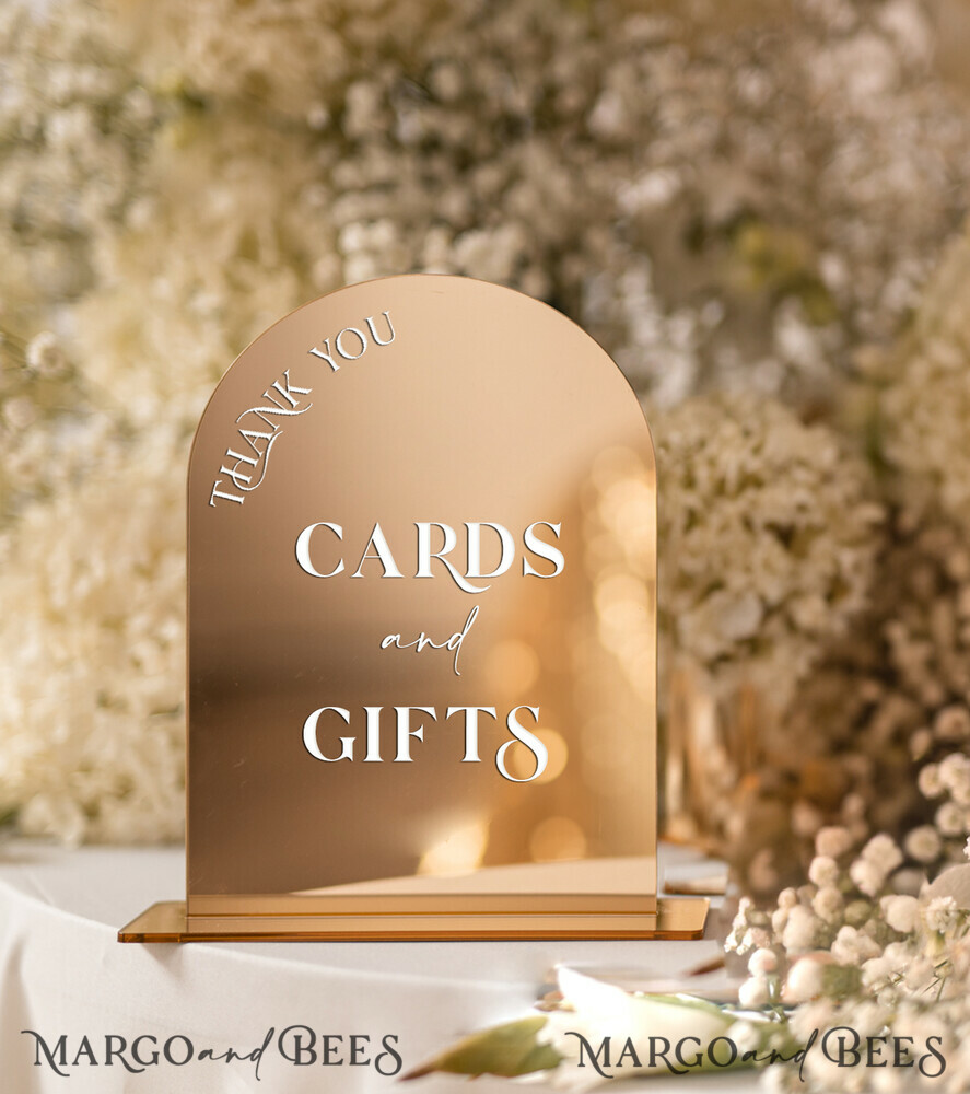TISCHDEKORATIONSCHILDER   Gästebuch & Karten Geschenke Schilder Set von 3 Hochzeits-Schildern Polaroid Gästebuch-Schild - Gedenkenschild - Karten & Geschenke-Schild, Bundle Goldspiegel-Bogen Karten Geschenke-Schild, goldenes Plexi-Schild Gedenkenschild unser Gästebuch im Großformat