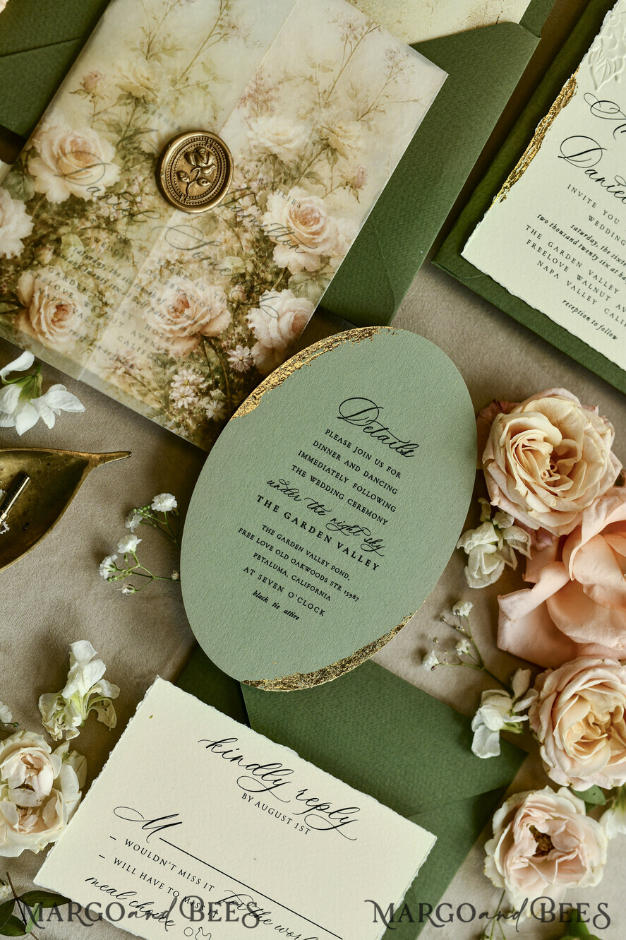 HOCHZEITS EINLADUNGEN geprägte Einladungen Hochzeits Einladung, Goldene Prägung Rosen Florale Hochzeits Einladung,