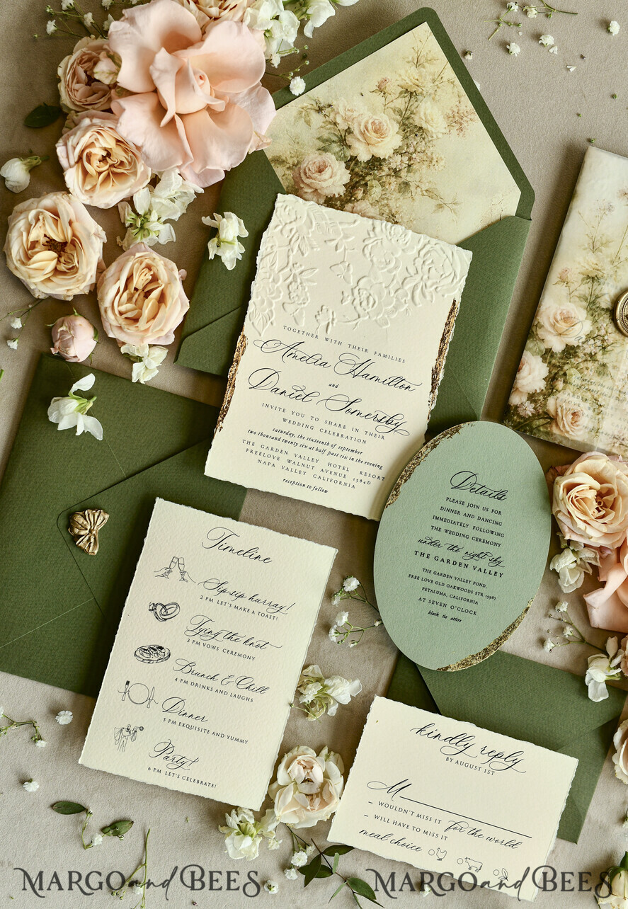 HOCHZEITS EINLADUNGEN geprägte Einladungen Hochzeits Einladung, Goldene Prägung Rosen Florale Hochzeits Einladung,