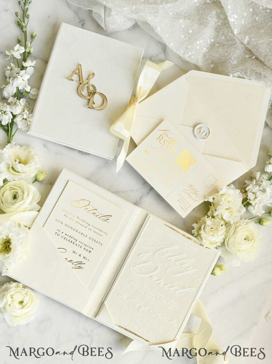 HOCHZEITS EINLADUNGEN Plexiglas Acrylspiegel Samtene Cover Klare Hochzeitskarten, elegante staubblaue Hochzeitskarten, Acrylhochzeits-Einladungen, Spiegelgold Plexi Einladungssatz