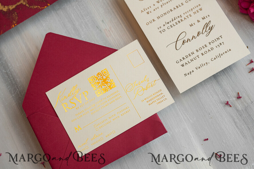 HOCHZEITS EINLADUNGEN Plexiglas Acrylspiegel Burgunder Spiegel goldene Hochzeitseinladungen, elegante Marmor-Hochzeitskarten, kastanienfarbene Acryl-Hochzeitseinladungen, Pampasgras goldene Plexi-Hochzeitseinladung Suite.