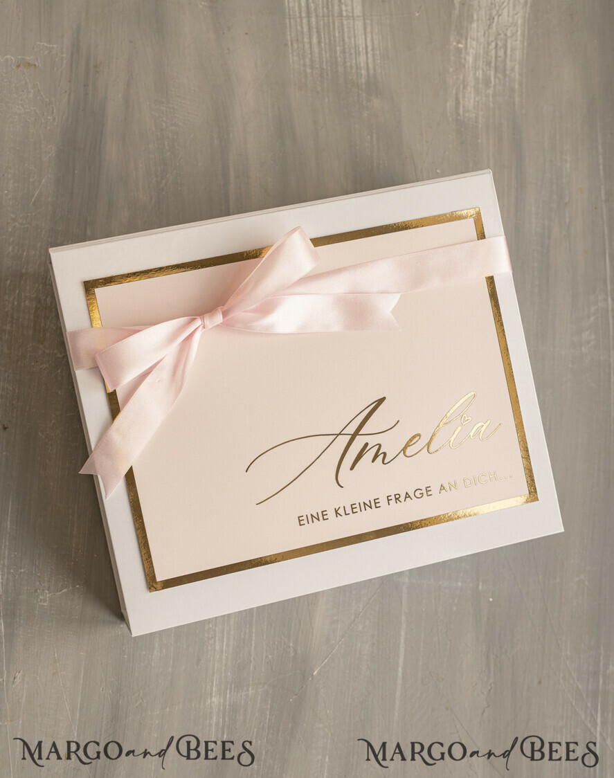 Brautjungfer/Trauzeuge Box Trauzeugin Geschenk Fragen Box XXL Trauzeugin Geschenk Fragen Box, Brautjungfer Trauzeuge, Möchtest Du meine Trauzeugin sein Box, Geschenkschachtel, Trauzeuge Fragen