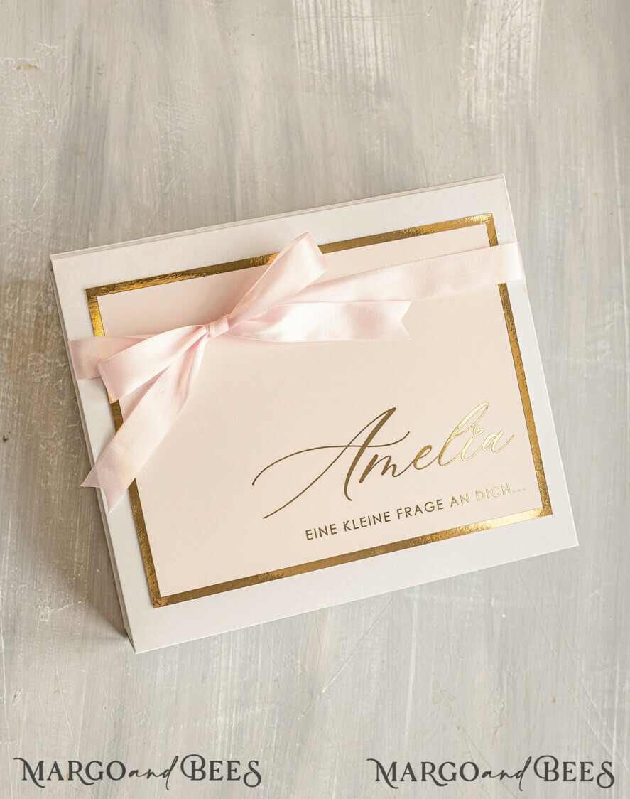 Brautjungfer/Trauzeuge Box Trauzeugin Geschenk Fragen Box XXL Trauzeugin Geschenk Fragen Box, Brautjungfer Trauzeuge, Möchtest Du meine Trauzeugin sein Box, Geschenkschachtel, Trauzeuge Fragen