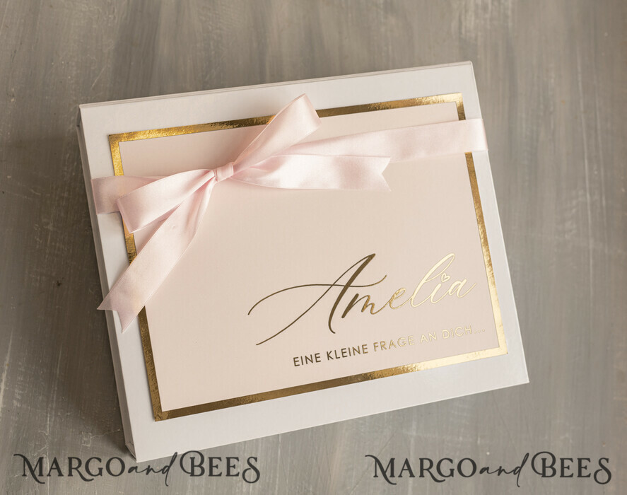 Brautjungfer/Trauzeuge Box Trauzeugin Geschenk Fragen Box XXL Trauzeugin Geschenk Fragen Box, Brautjungfer Trauzeuge, Möchtest Du meine Trauzeugin sein Box, Geschenkschachtel, Trauzeuge Fragen