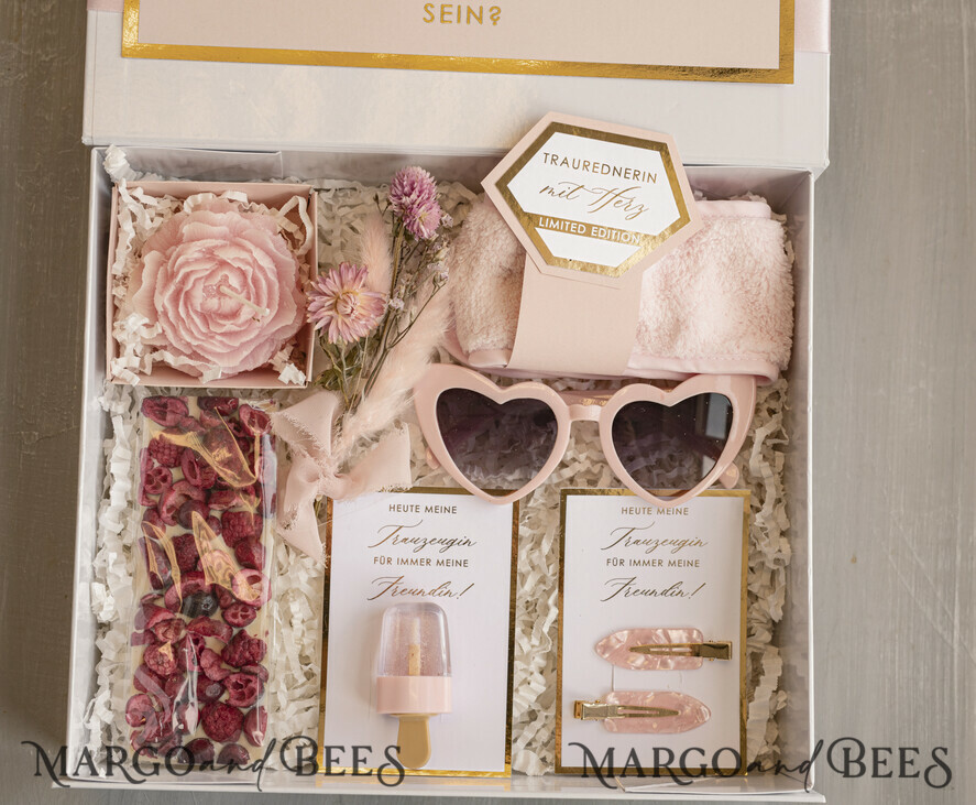 Brautjungfer/Trauzeuge Box Trauzeugin Geschenk Fragen Box XXL Trauzeugin Geschenk Fragen Box, Brautjungfer Trauzeuge, Möchtest Du meine Trauzeugin sein Box, Geschenkschachtel, Trauzeuge Fragen