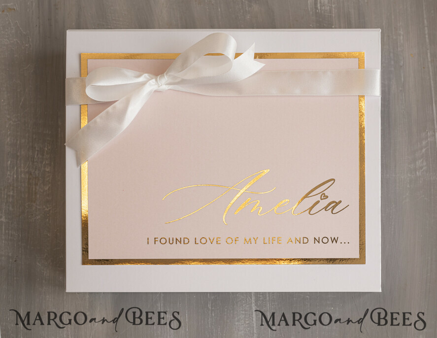 Brautjungfer/Trauzeuge Box Brautjungfern Vorschlagsbox Personalisierte Brautjungfern-Vorschlagsbox mit Robe, vollständige Trauzeugin-Box, Blush Will You Be My Bridesmaid-Set