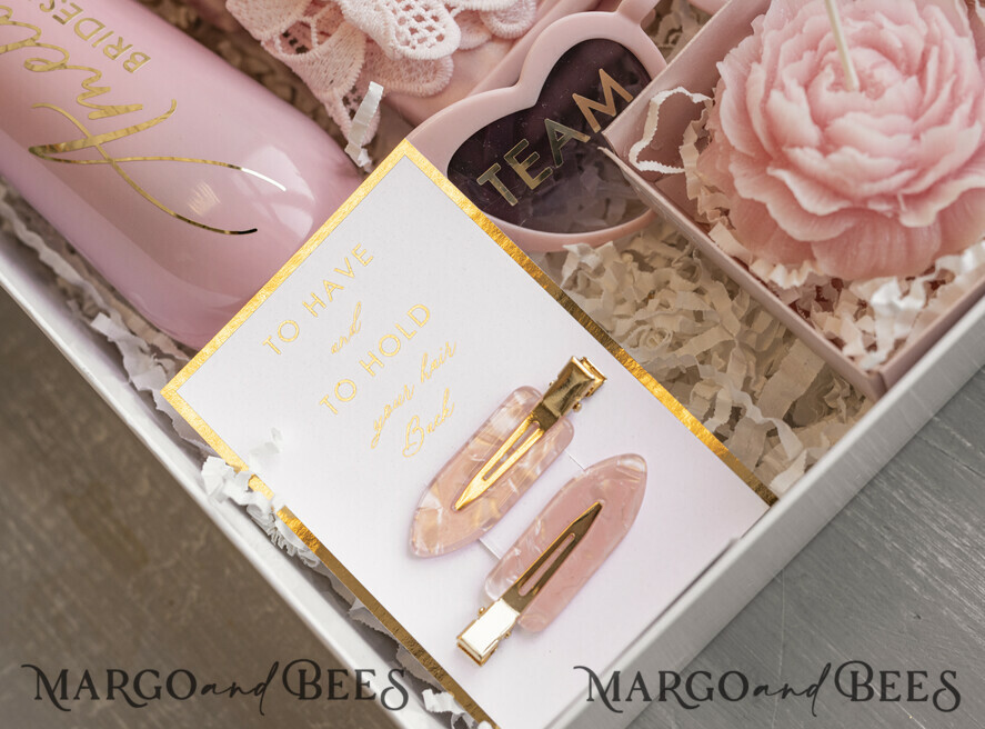 Brautjungfer/Trauzeuge Box Brautjungfern Vorschlagsbox Personalisierte Brautjungfern-Vorschlagsbox mit Robe, vollständige Trauzeugin-Box, Blush Will You Be My Bridesmaid-Set
