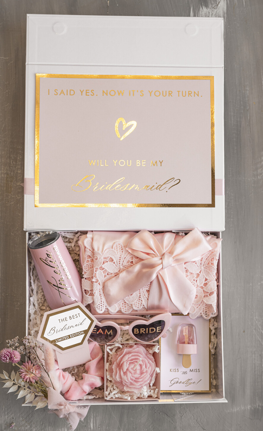 Brautjungfer/Trauzeuge Box Brautjungfern Vorschlagsbox Personalisierte Brautjungfern-Proposal-Box mit Robe, Komplettes Trauzeugin-Set, Blush Will You Be My Bridesmaid Box Set