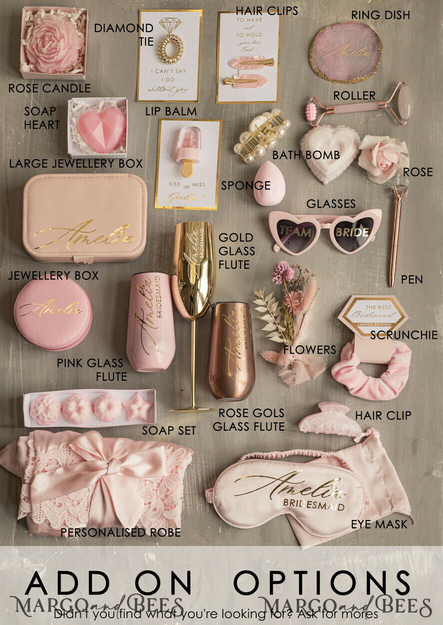 Brautjungfer/Trauzeuge Box Brautjungfern Vorschlagsbox Personalisierte Brautjungfern-Antrag-Box mit Robe, vollständige Trauzeugin-Box, Blush Will You Be My Bridesmaid-Set