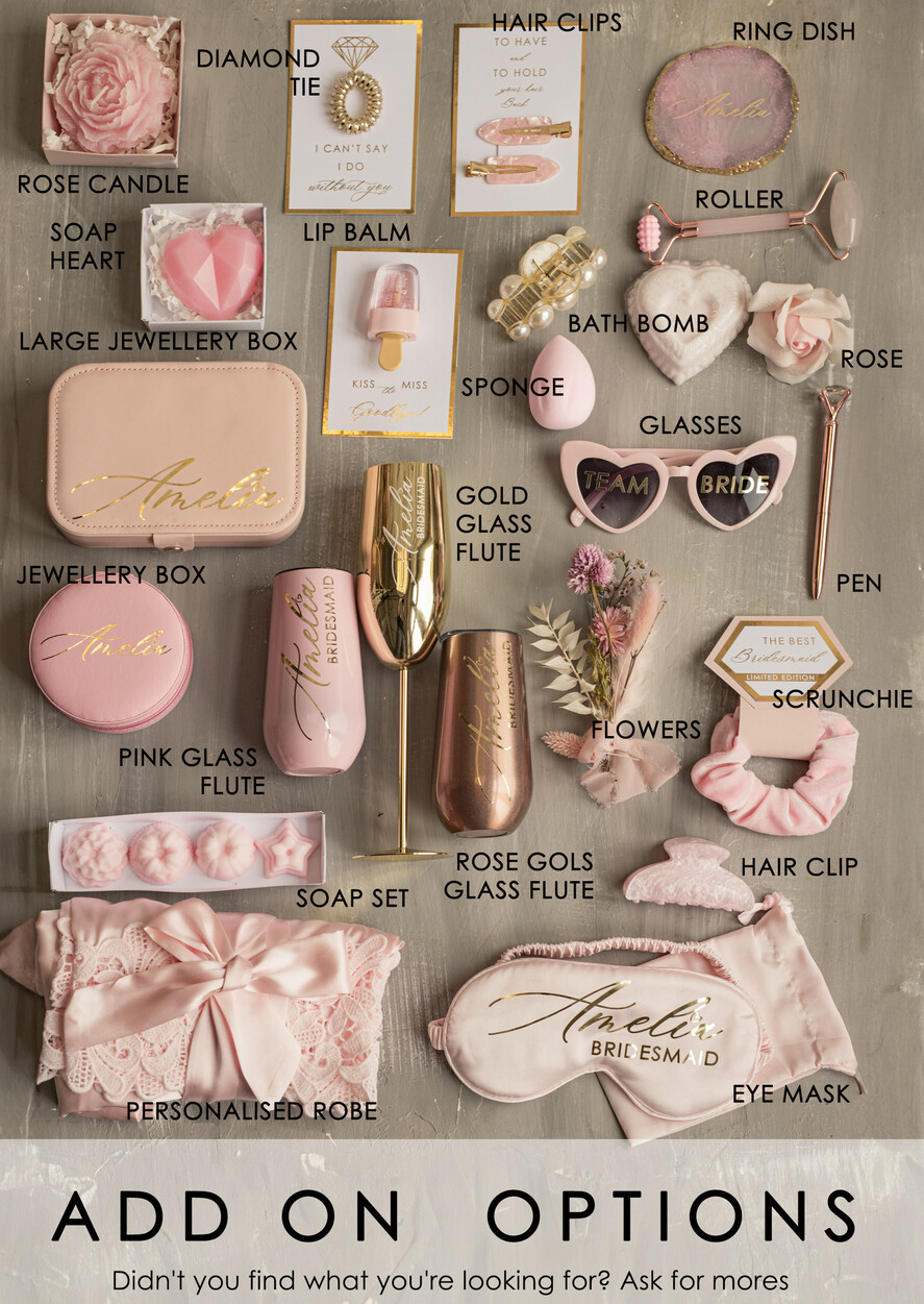 Brautjungfer/Trauzeuge Box Brautjungfern Vorschlagsbox Personalisierte Brautjungfern Vorschlagsbox mit Bademantel, komplette Trauzeugin-Box, Blush Will You Be My Bridesmaid Box-Set