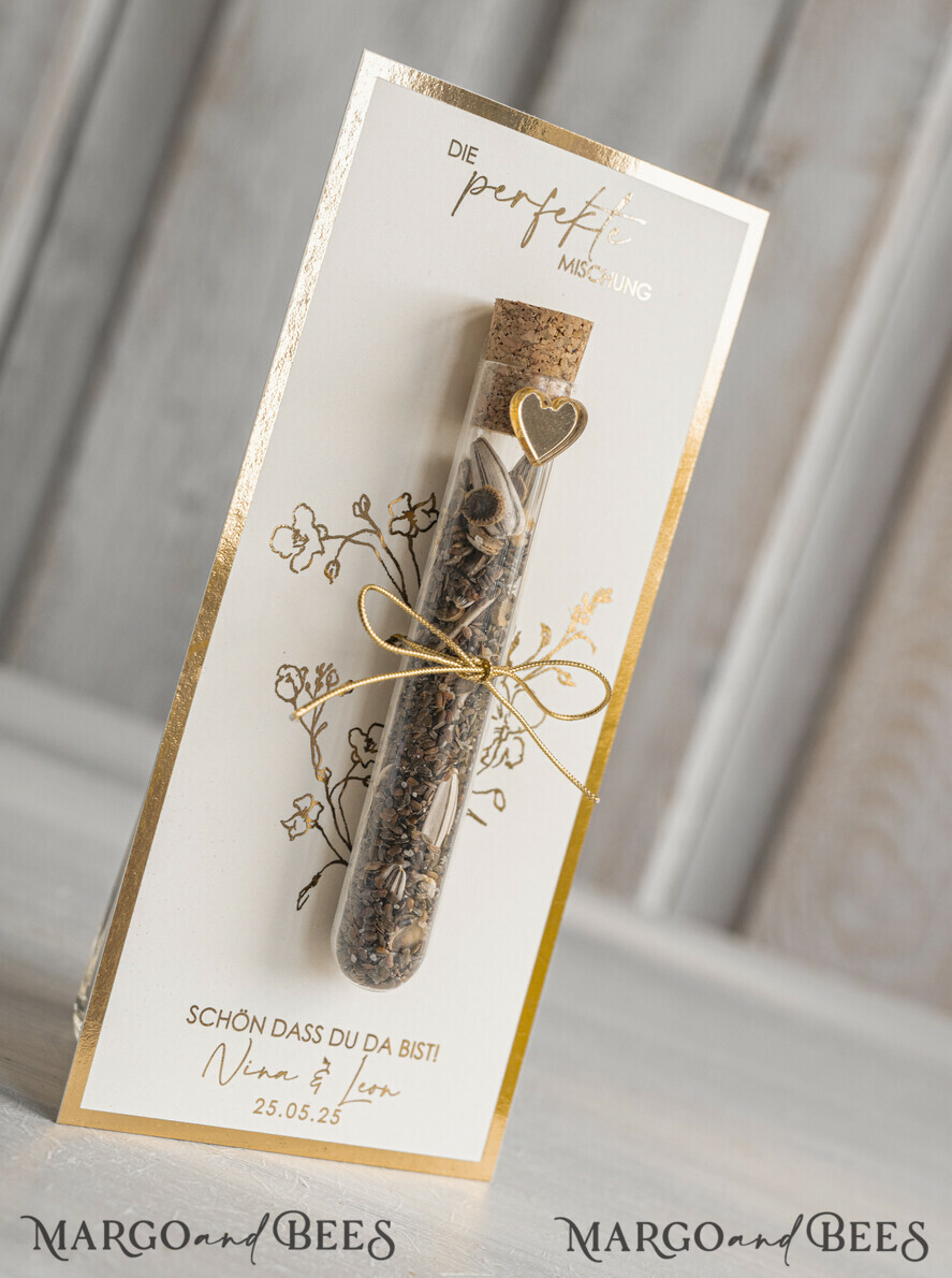 HOCHZEITSGESCHENKE Gastgeschenke Hochzeit Personalisierte Gastgeschenke Hochzeit mit Blumensamen Reagenzglas, personalisiertes Gastgeschenk Hochzeit Samen handgemachtes Gastgeschenk Hochzeit Brautpaar.