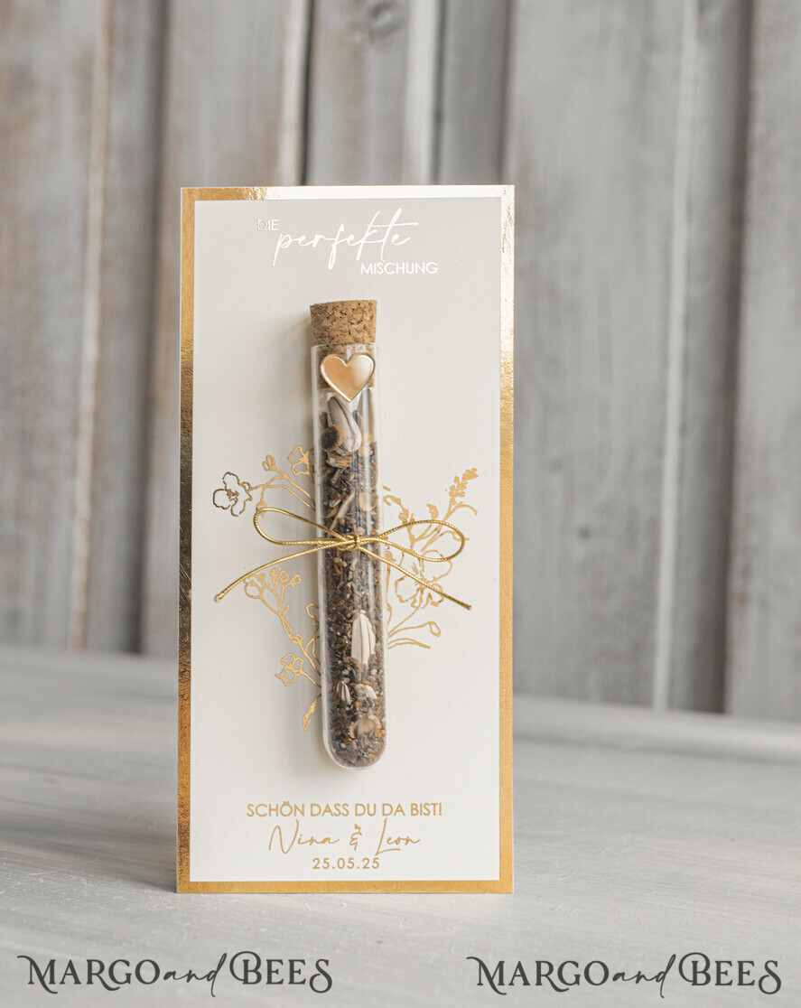 HOCHZEITSGESCHENKE Gastgeschenke Hochzeit Personalisierte Gastgeschenke Hochzeit mit Blumensamen Reagenzglas, personalisiertes Gastgeschenk Hochzeit Samen handgemachtes Gastgeschenk Hochzeit Brautpaar.