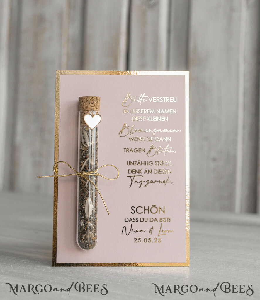 HOCHZEITSGESCHENKE Gastgeschenke Hochzeit Personalisierte Gastgeschenke Hochzeit mit Blumensamen Reagenzglas, personalisiertes Gastgeschenk Hochzeit Samen handgemachtes Gastgeschenk Hochzeit Brautpaar