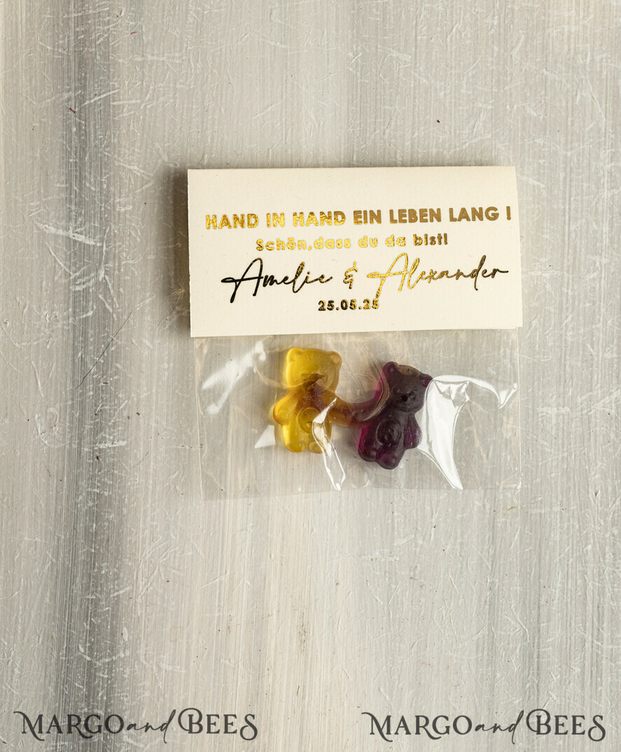 HOCHZEITSGESCHENKE Gastgeschenke Hochzeit Gastgeschenke Hochzeit Bärchen-Pärchen Gastgeschenke Hochzeit Gummibärchen Hand-in-Hand-ein-Leben-lang