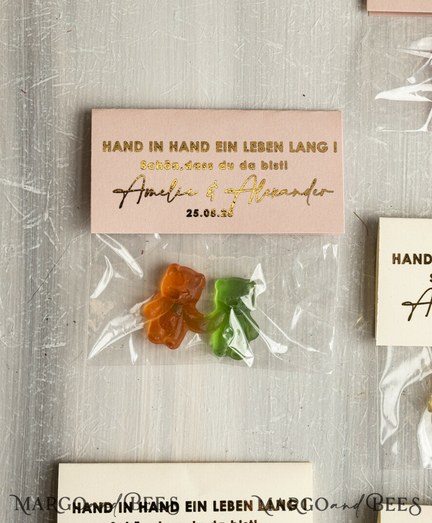 HOCHZEITSGESCHENKE Gastgeschenke Hochzeit Gastgeschenke Hochzeit Bärchen-Pärchen Gastgeschenke Hochzeit Gummibärchen Hand-in-Hand-ein-Leben-lang
