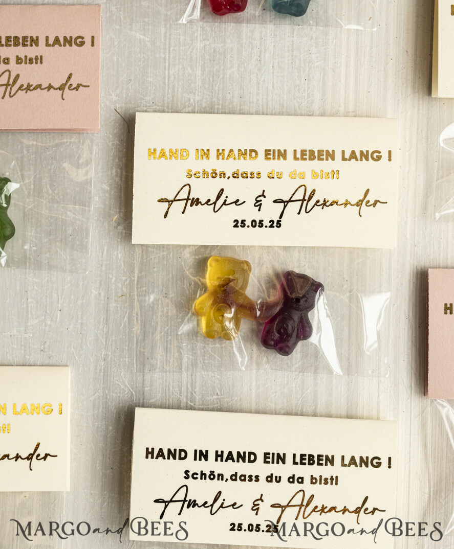 HOCHZEITSGESCHENKE Gastgeschenke Hochzeit Gastgeschenke Hochzeit Bärchen-Pärchen Gastgeschenke Hochzeit Gummibärchen Hand-in-Hand-ein-Leben-lang