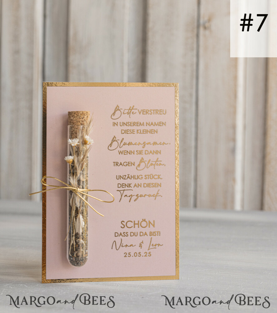 HOCHZEITSGESCHENKE Gastgeschenke Hochzeit Personalisierte Gastgeschenke Hochzeit mit Blumensamen Reagenzglas, personalisiertes Gastgeschenk Hochzeit Samen handgemachtes Gastgeschenk Hochzeit Brautpaar