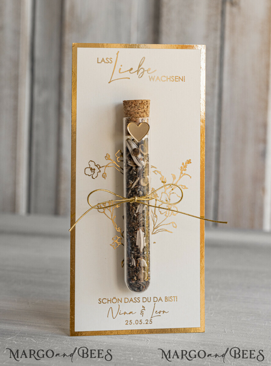 HOCHZEITSGESCHENKE Gastgeschenke Hochzeit Personalisierte Gastgeschenke Hochzeit mit Blumensamen Reagenzglas, personalisiertes Gastgeschenk Hochzeit Samen handgemachtes Gastgeschenk Hochzeit Brautpaar