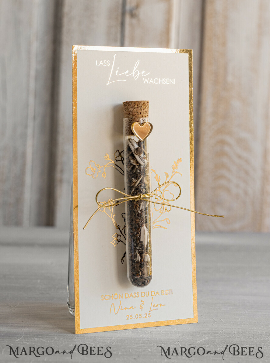 HOCHZEITSGESCHENKE Gastgeschenke Hochzeit Personalisierte Gastgeschenke Hochzeit mit Blumensamen Reagenzglas, personalisiertes Gastgeschenk Hochzeit Samen handgemachtes Gastgeschenk Hochzeit Brautpaar