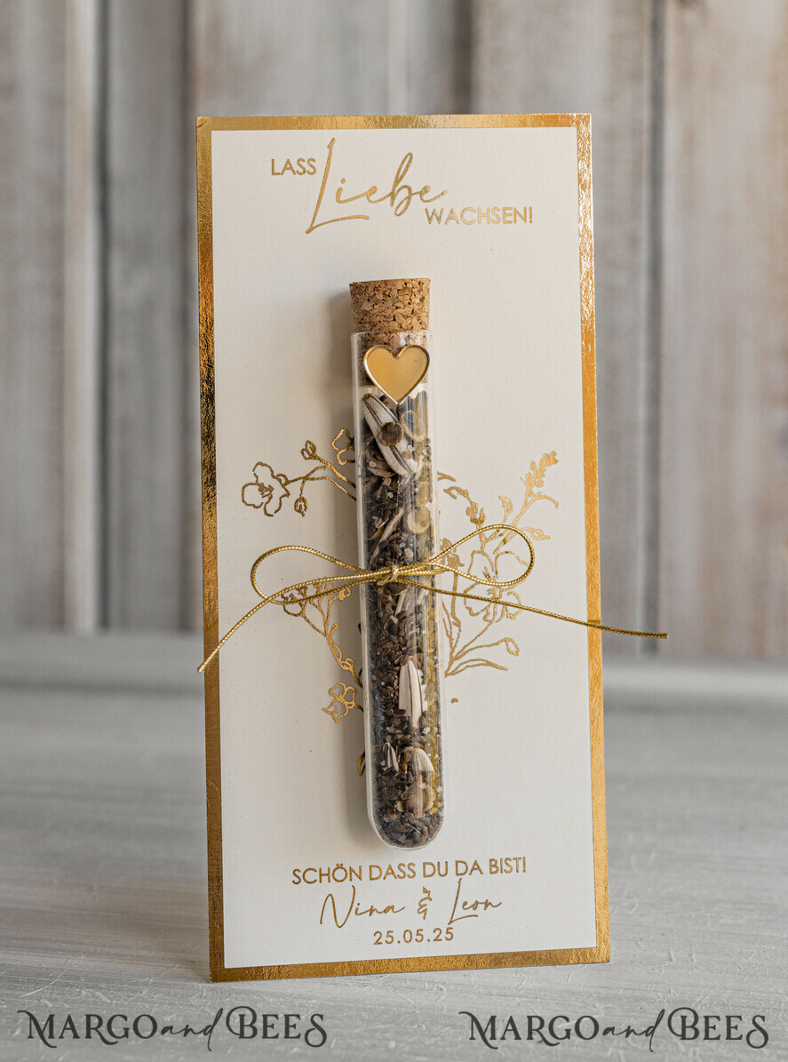 HOCHZEITSGESCHENKE Gastgeschenke Hochzeit Personalisierte Gastgeschenke Hochzeit mit Blumensamen Reagenzglas, personalisiertes Gastgeschenk Hochzeit Samen handgemachtes Gastgeschenk Hochzeit Brautpaar