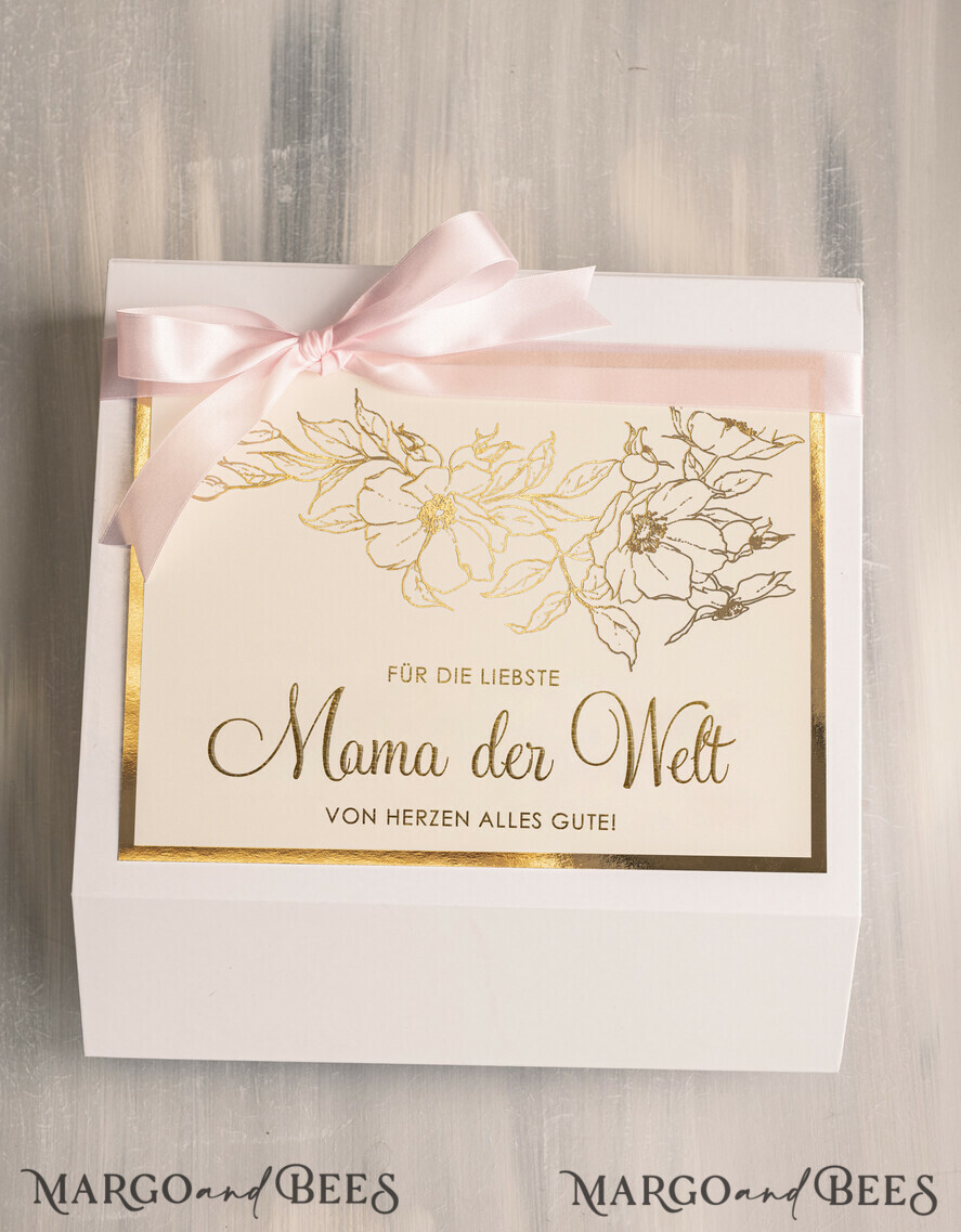 Geschenke zum Muttertag Geschenkset Entspannung Geschenkidee zum Muttertag – Exklusives Geschenkset für Mama mit Statuette, Champagnerglas & Schmuck