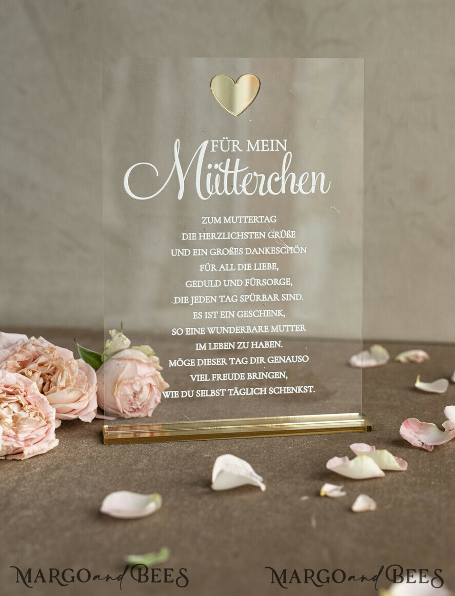 Geschenke zum Muttertag Grußkarten für Mama Statuette mit Widmung für Mama – Geschenk in eleganter Box mit Trockenblumen & Herz Geschenk zum Muttertag Geschenkidee zum Muttertag