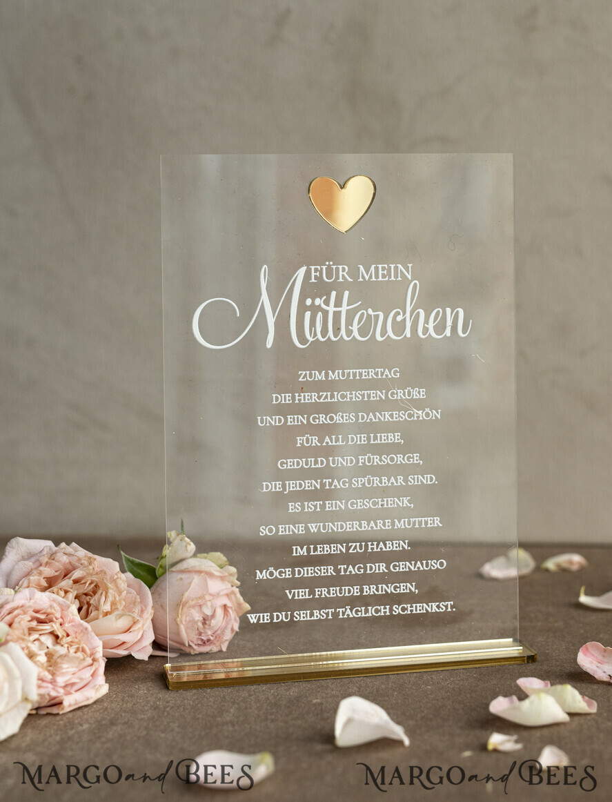 Geschenke zum Muttertag Grußkarten für Mama Statuette mit Widmung für Mama – Geschenk in eleganter Box mit Trockenblumen & Herz Geschenk zum Muttertag Geschenkidee zum Muttertag